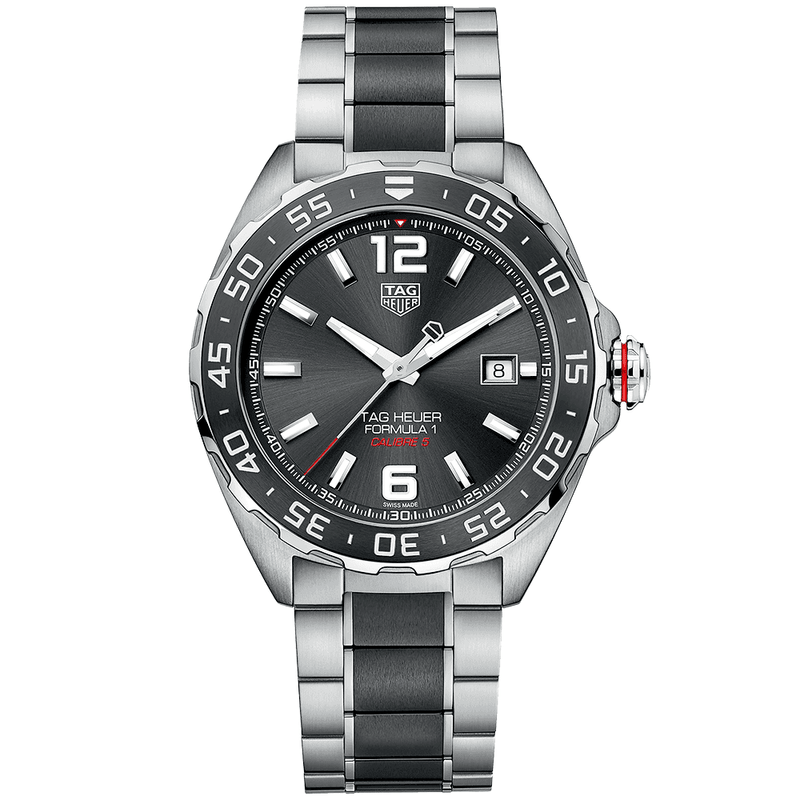 TAG Heuer Formula 1 43mm Anthracite Dial Men's Automatic Two-Tone Bracelet Watch - Berry's Jewellers