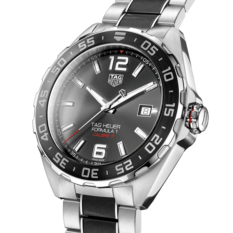 TAG Heuer Formula 1 43mm Anthracite Dial Men's Automatic Two-Tone Bracelet Watch - Berry's Jewellers
