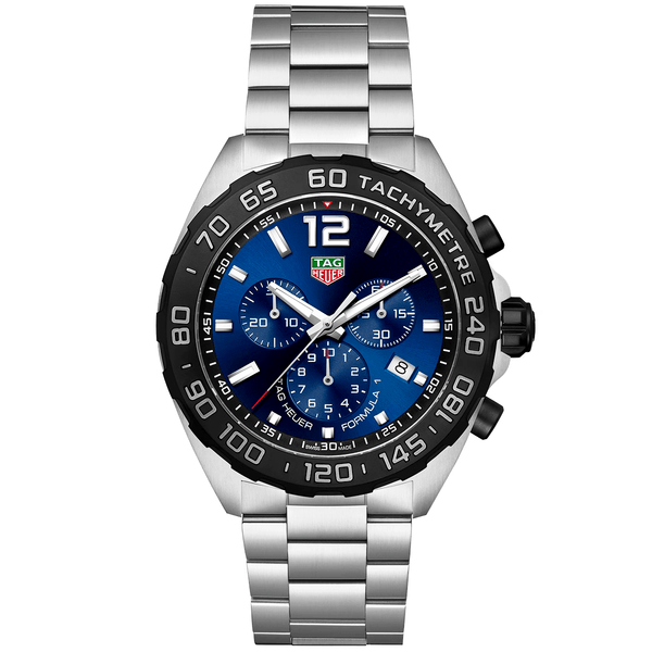 TAG Heuer Formula 1 43mm Racing Blue Dial Men's Chronograph Bracelet Watch - Berry's Jewellers