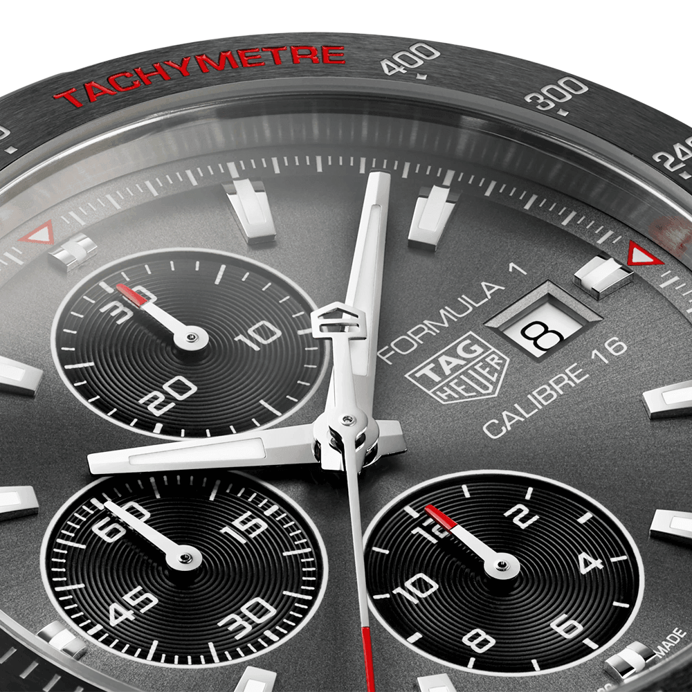TAG Heuer Formula 1 Calibre 16 Anthracite/Red Dial Men's Two-Tone Bracelet Watch - Berry's Jewellers