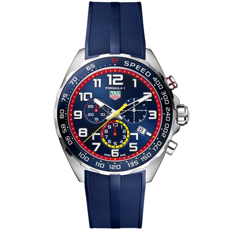 TAG Heuer Formula 1 x Red Bull Racing Special Edition 43mm Blue Dial Rubber Strap Watch - Berry's Jewellers