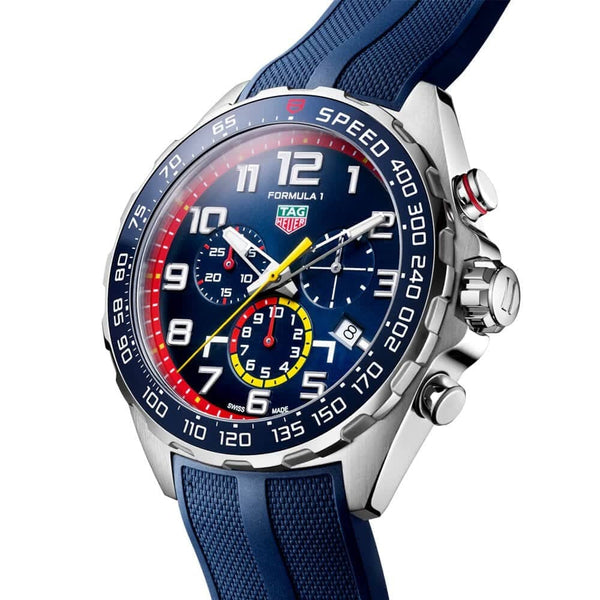 TAG Heuer Formula 1 x Red Bull Racing Special Edition 43mm Blue Dial Rubber Strap Watch - Berry's Jewellers