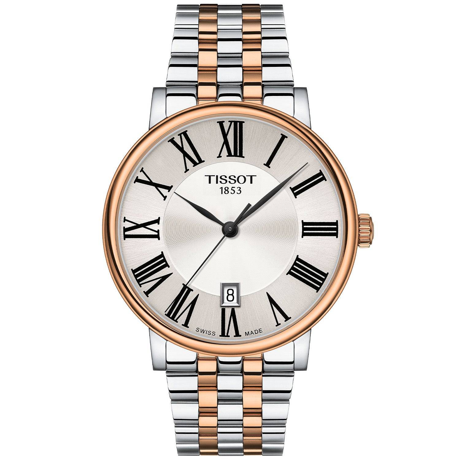 Carson Premium 40mm Silver and Rose Gold PVD Dial Bracelet Watch