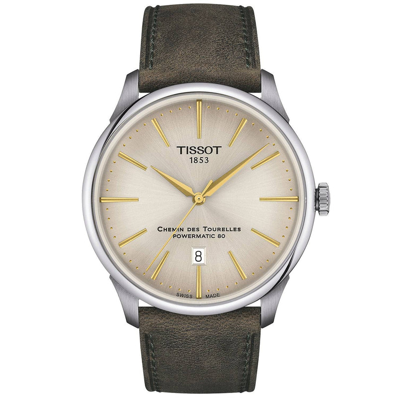 Tissot Chemin des Tourelles 42mm Ivory Dial Automatic Bracelet Watch - Berry's Jewellers