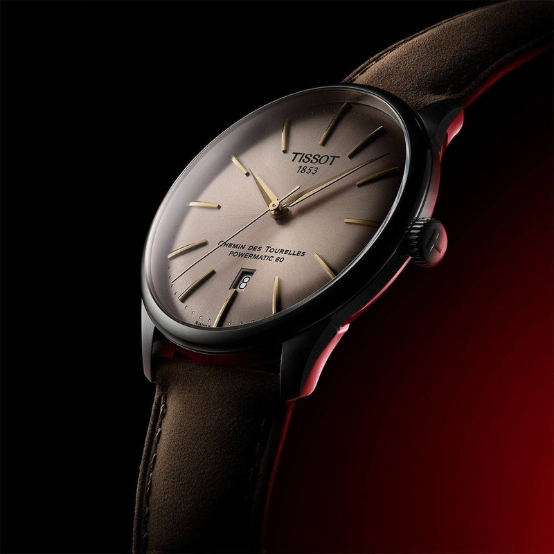 Tissot Chemin des Tourelles 42mm Ivory Dial Automatic Bracelet Watch - Berry's Jewellers