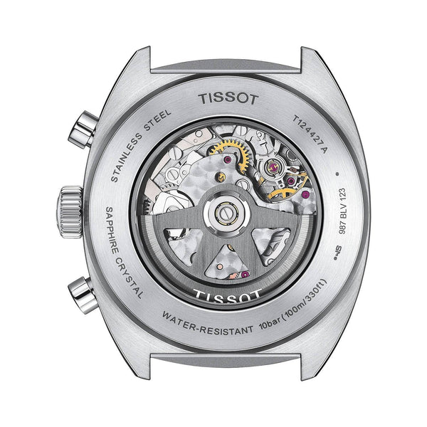 Tissot Heritage 1973 43mm Black Dial Chronograph Automatic Strap Watch - Berry's Jewellers