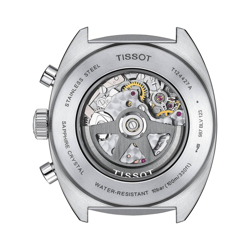 Tissot Heritage 1973 43mm Black Dial Chronograph Automatic Strap Watch - Berry's Jewellers