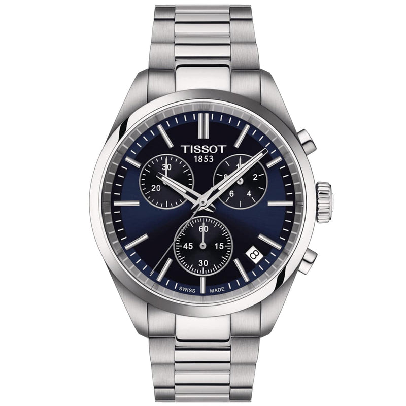 Tissot PR 100 40mm Blue Dial Men's Chronograph Watch - Berry's Jewellers