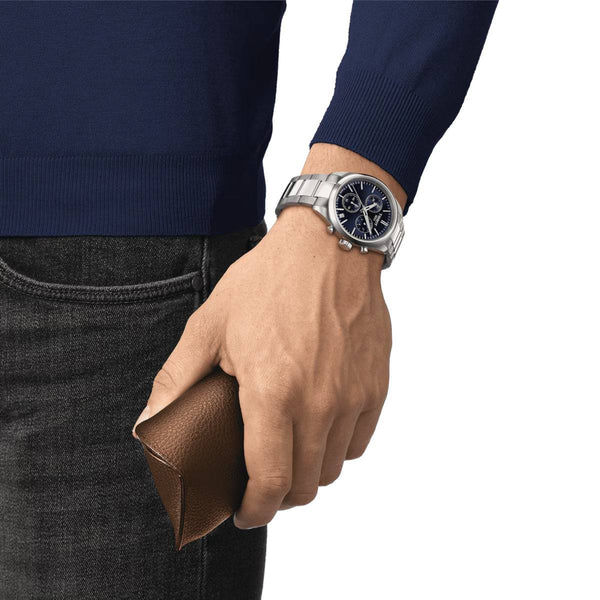 Tissot PR 100 40mm Blue Dial Men's Chronograph Watch - Berry's Jewellers