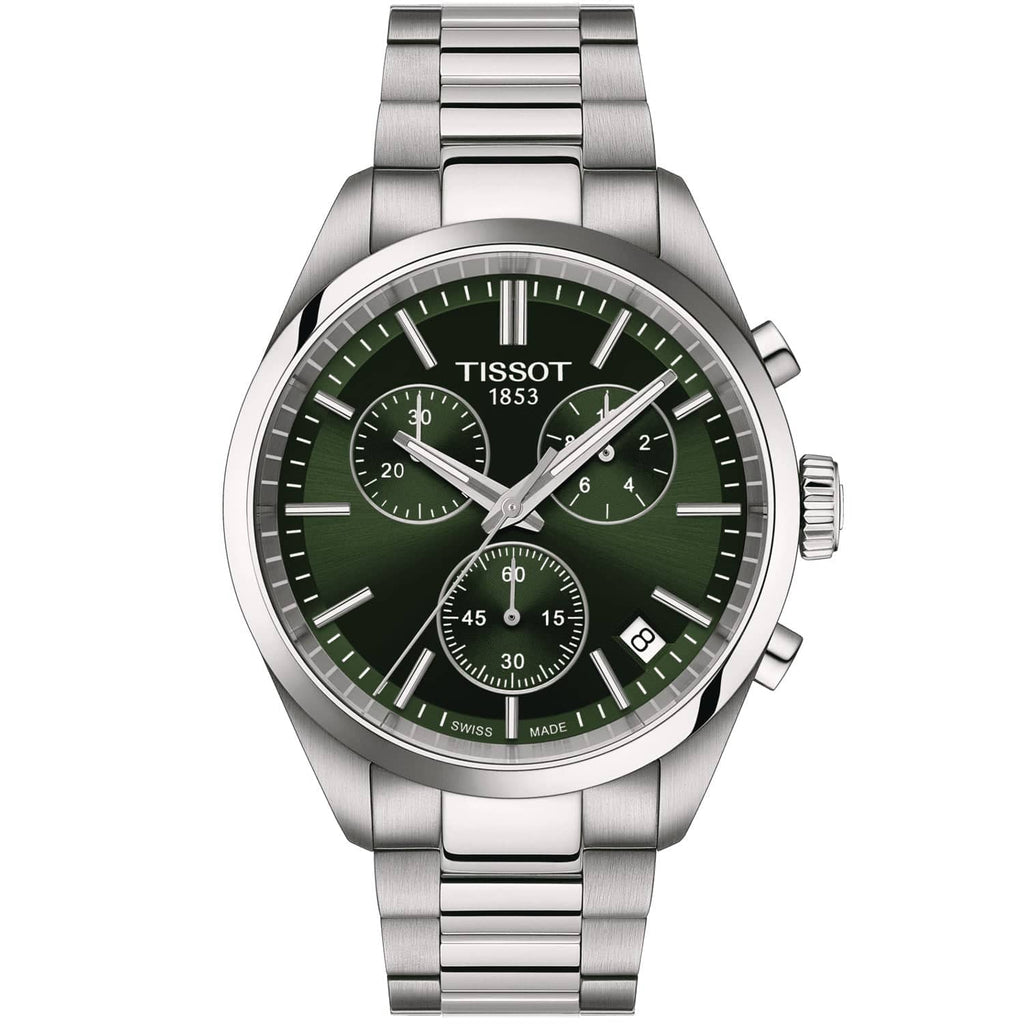 Tissot PR100 40mm Green Dial Men's Chronograph Watch
