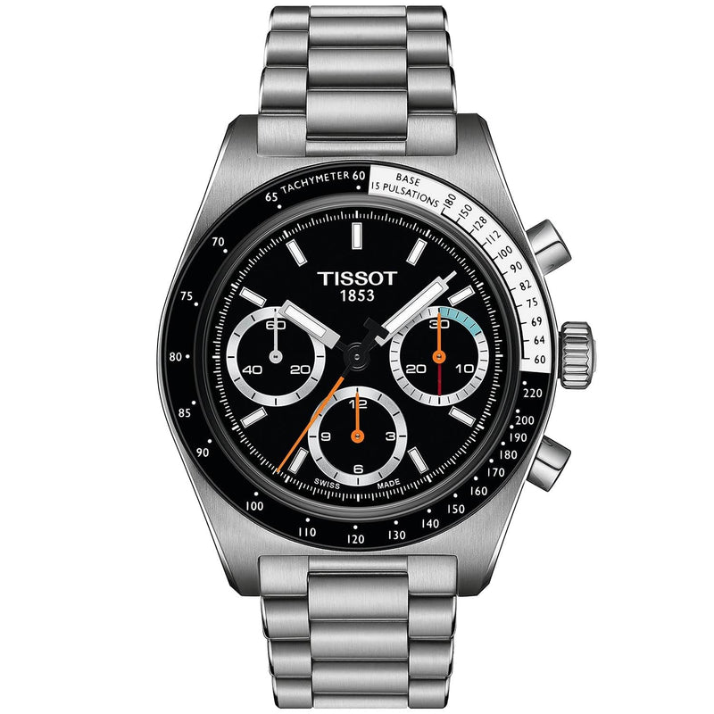 Tissot PR516 41mm Black Dial Men's Steel Chronograph Watch - Berry's Jewellers