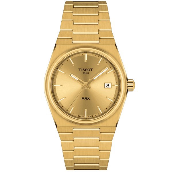 Tissot PRX 35mm Yellow Gold PVD Quartz Bracelet Watch - Berry's Jewellers