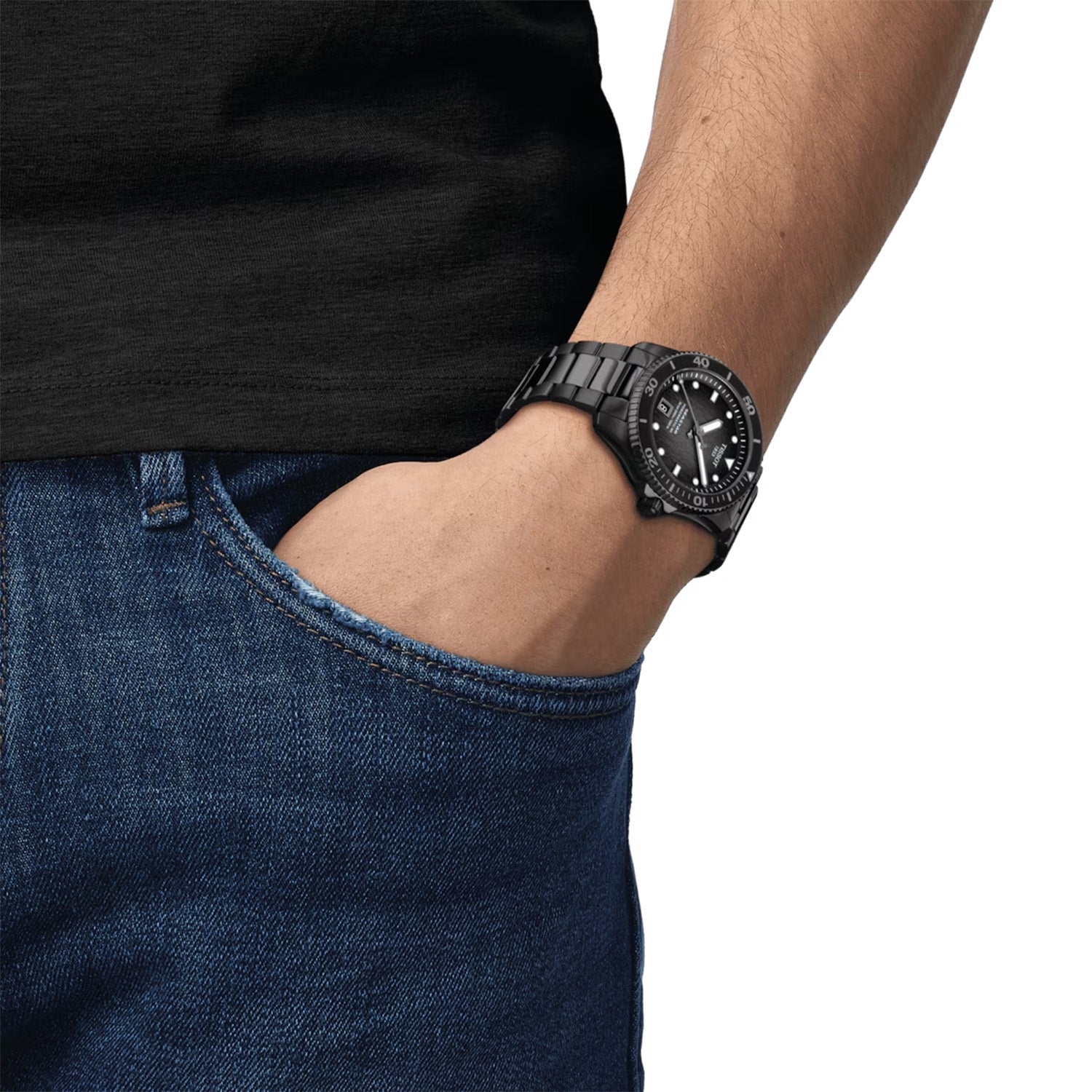 Tissot Seastar 1000 40mm Automatic Steel and Black PVD Bracelet watch - Berry's Jewellers