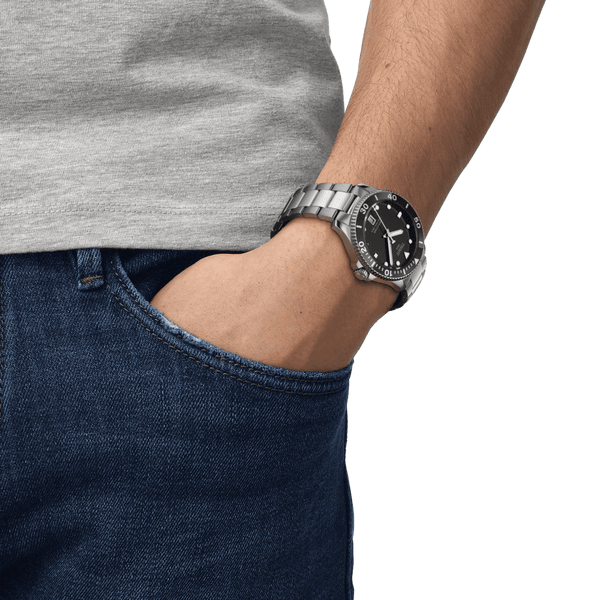 Tissot Seastar 1000 40mm Black Dial & Bezel Quartz Bracelet Watch - Berry's Jewellers