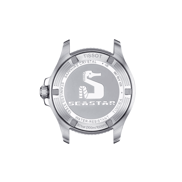 Tissot Seastar 36mm Quartz Turquoise Dial Bracelet Watch - Berry's Jewellers