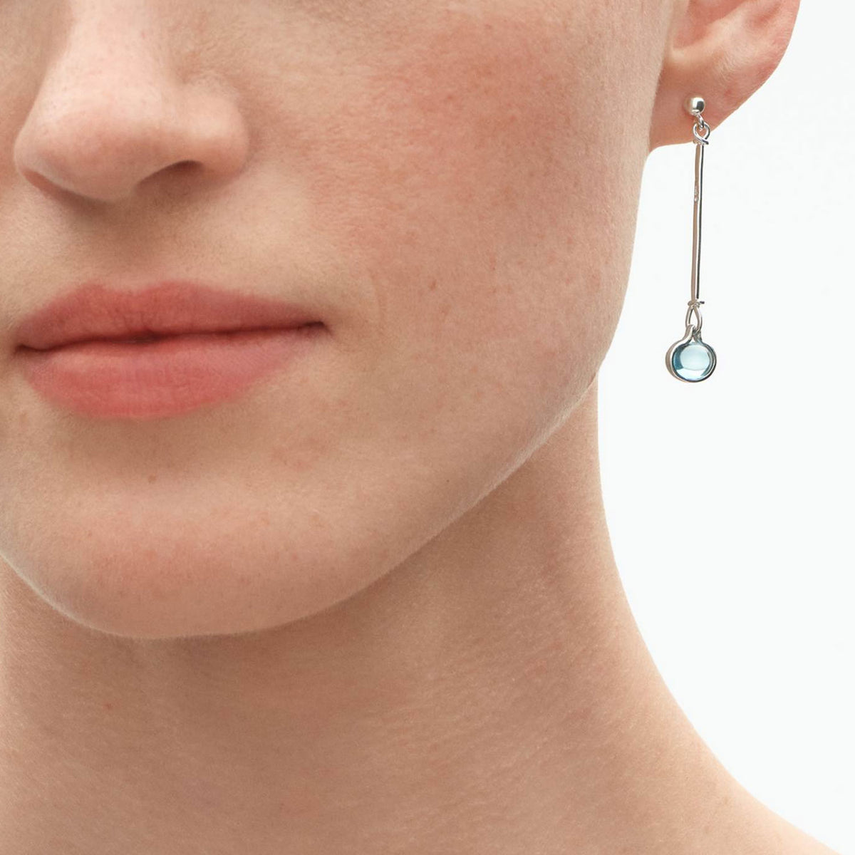 Torun Silver and Blue Topaz Drop Earrings