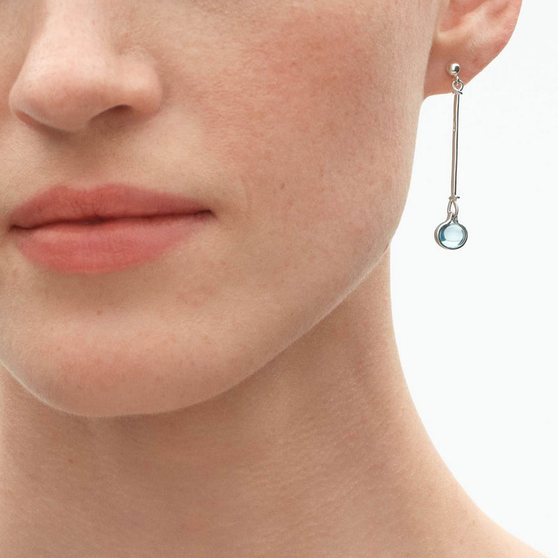 Torun Silver and Blue Topaz Drop Earrings
