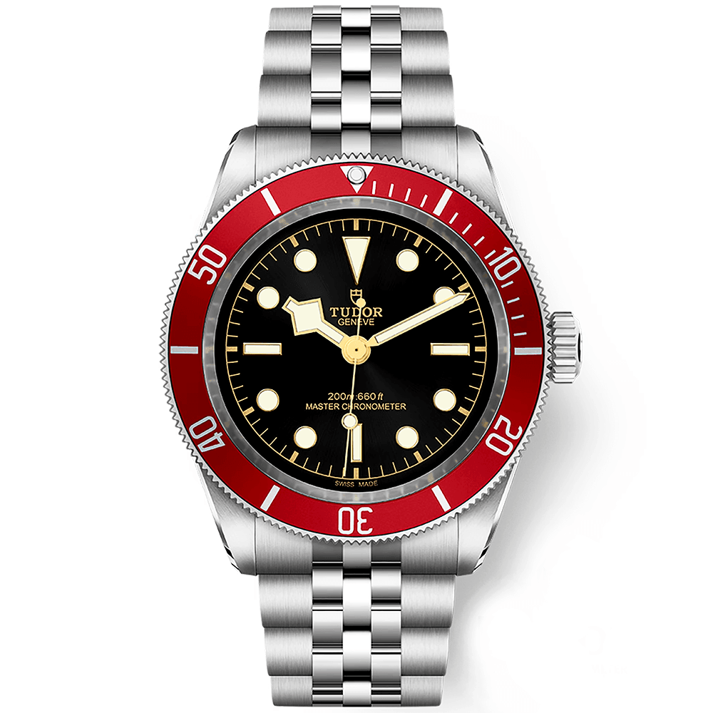 Tudor Black Bay Burgundy · 5-Link watch on white background