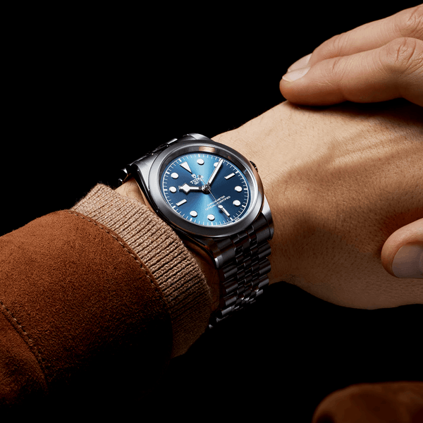 TUDOR Black Bay 41mm Blue Dial Men's Five-Link Bracelet Automatic Watch - Berry's Jewellers