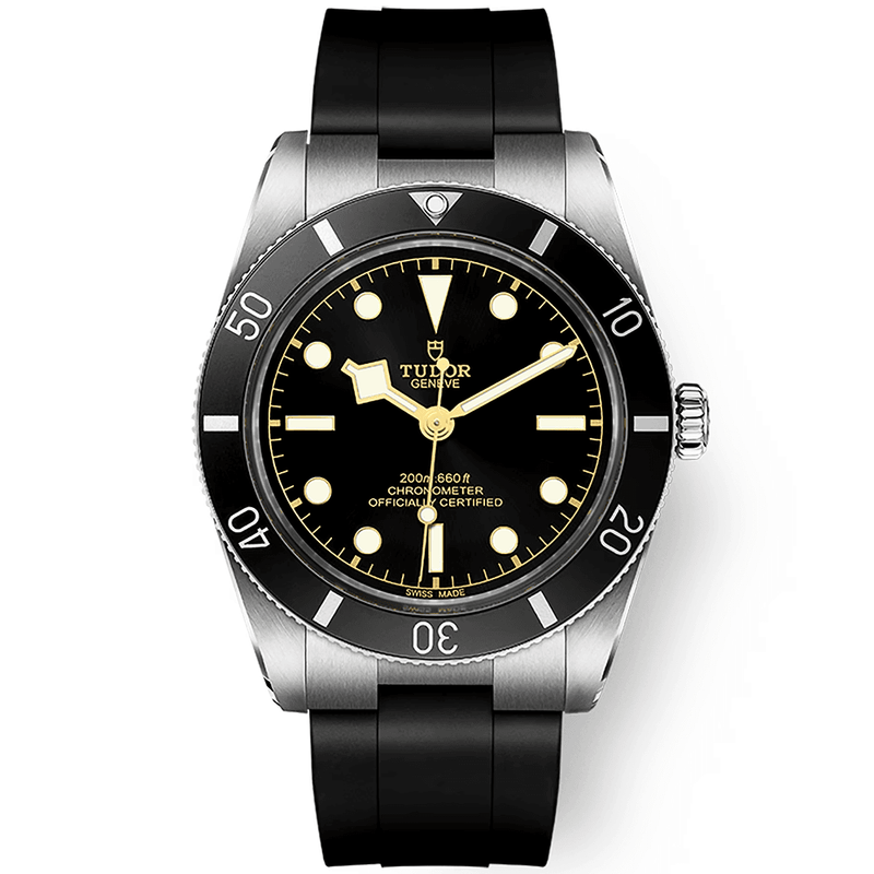 TUDOR Black Bay 54 37mm Black Dial & Bezel Automatic Rubber Strap Watch - Berry's Jewellers