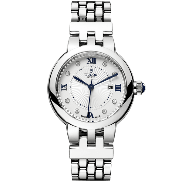 TUDOR Clair de Rose 30mm Opaline Silver Diamond Dial Ladies Bracelet Watch - Berry's Jewellers