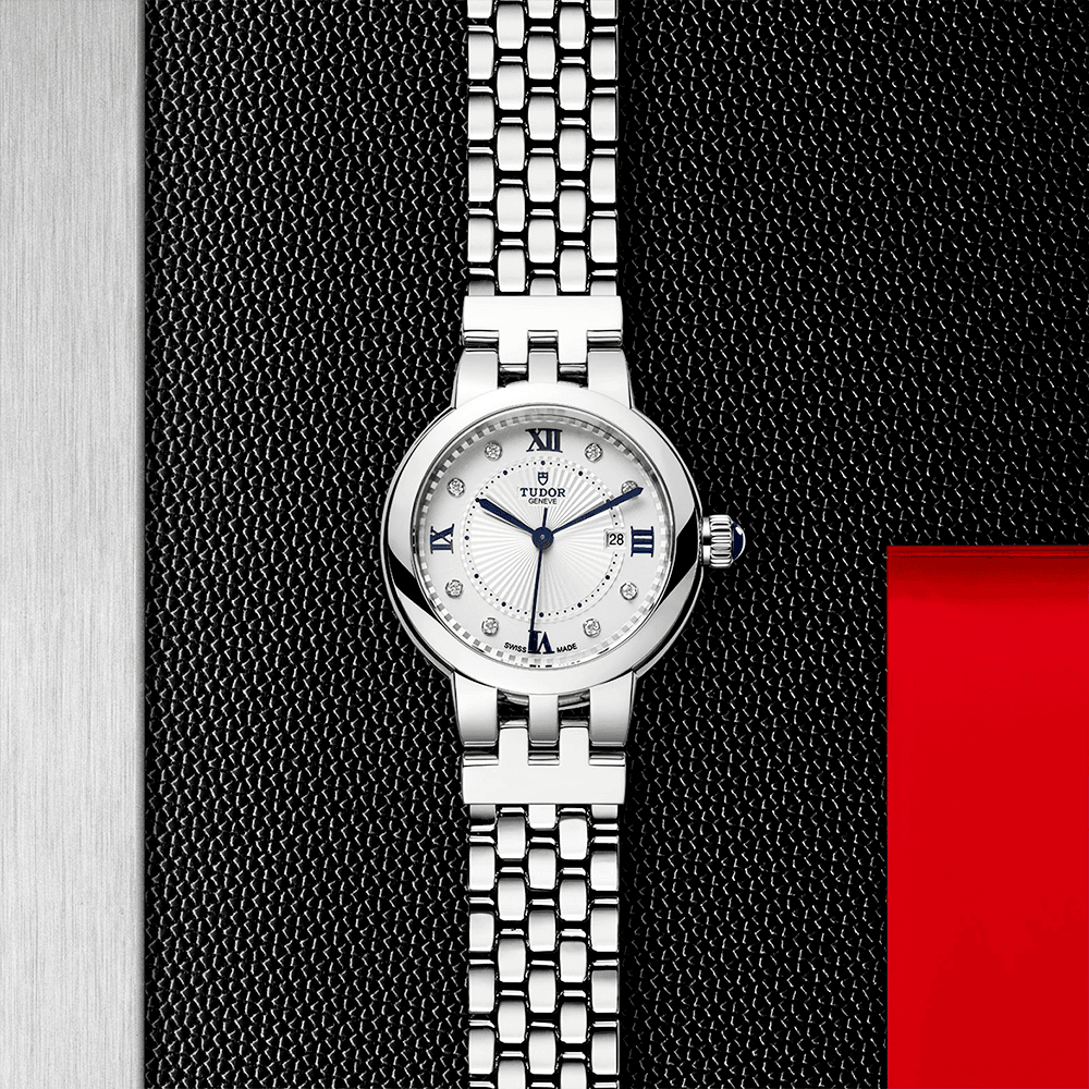 TUDOR Clair de Rose 30mm Opaline Silver Diamond Dial Ladies Bracelet Watch - Berry's Jewellers