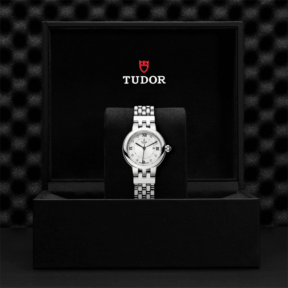 TUDOR Clair de Rose 30mm Opaline Silver Diamond Dial Ladies Bracelet Watch - Berry's Jewellers
