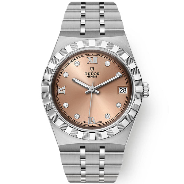 TUDOR Royal 34mm Salmon Diamond Dial Ladies Bracelet Watch - Berry's Jewellers