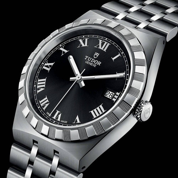 TUDOR Royal 38mm Black Roman Dial Automatic Bracelet Watch - Berry's Jewellers