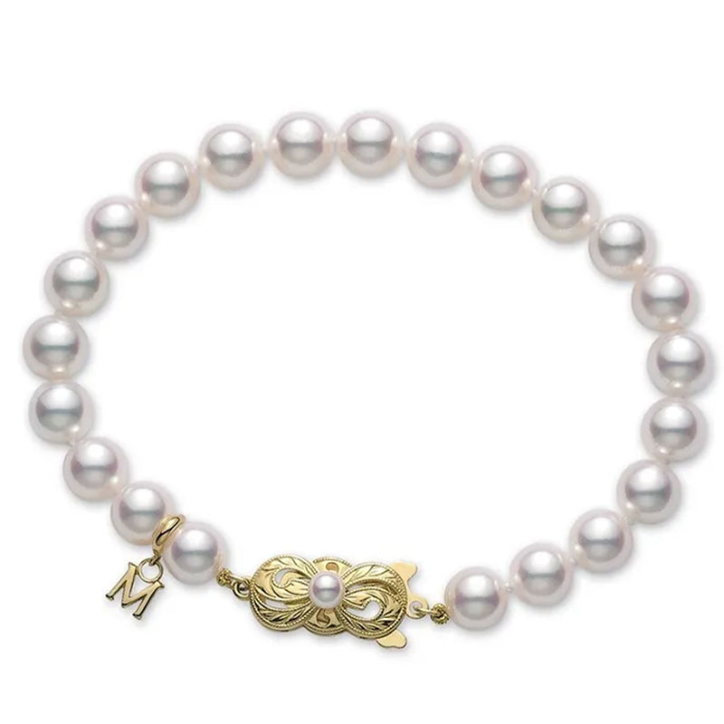 Akoya Pearl 6-6.5mm Bracelet With Signature 18ct Yellow Gold Clasp