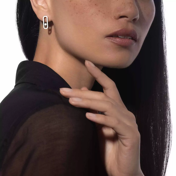 Messika Paris Move Uno 18ct White Gold Diamond Earrings - Berry's Jewellers