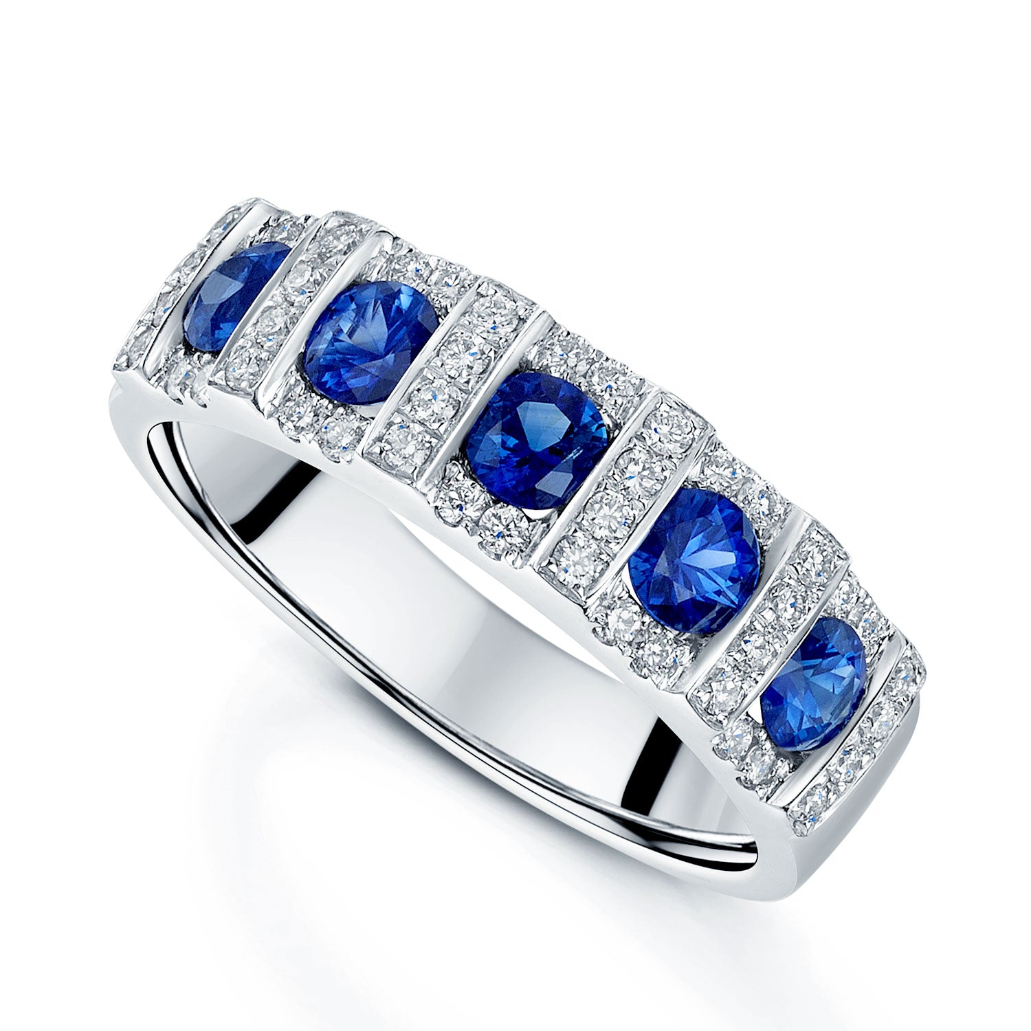 Berry's Platinum Round Brilliant Sapphire and Diamond Dress Ring - Berry's Jewellers