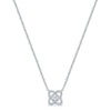 18ct White Gold Diamond Set Flower Pendant