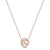 18ct Rose Gold Morganite And Diamond Halo Pendant