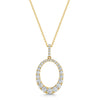 18ct Yellow Gold Round Brilliant Cut Diamond Oval Open Pendant With A Diamond Set Bale