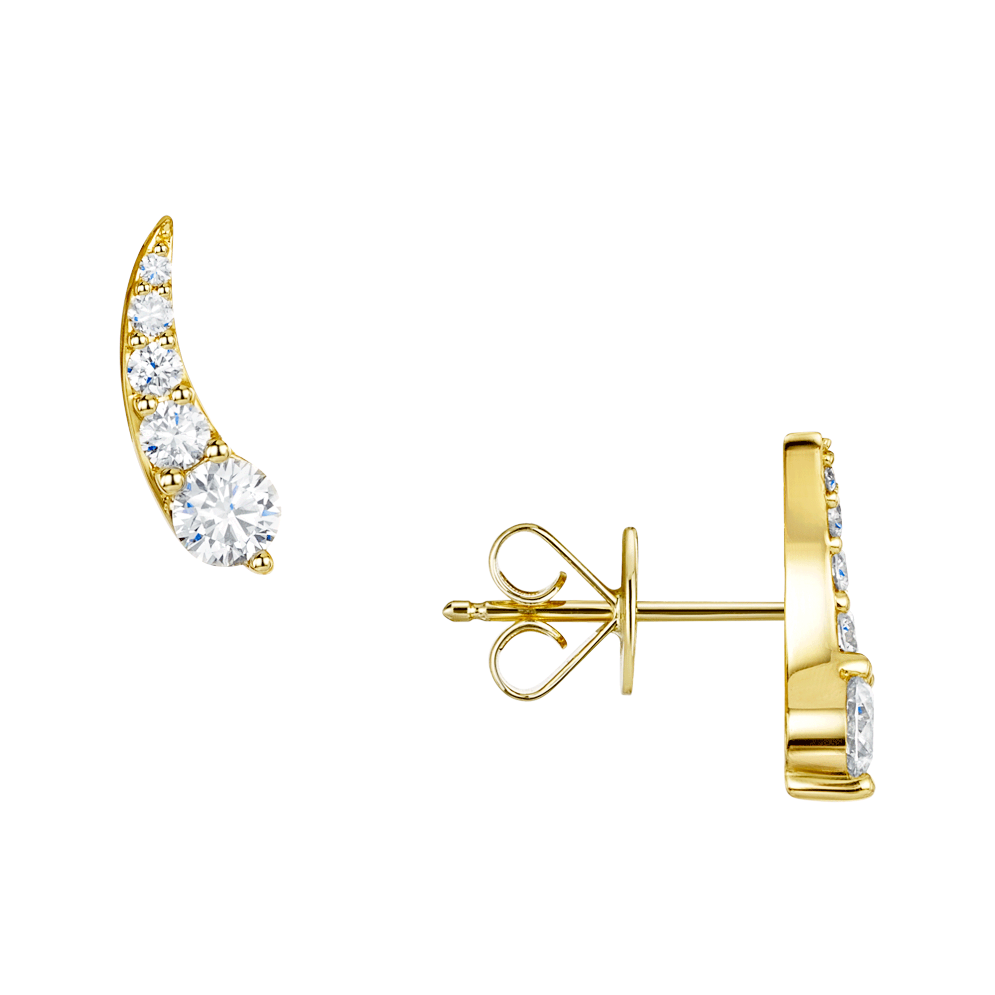 OPEIA Nova Collection 18ct Yellow Gold Round Brilliant Cut Diamond Earrings