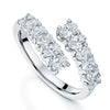 Platinum Oval Cut Diamond Graduated Twelve Stone Crossover Ring