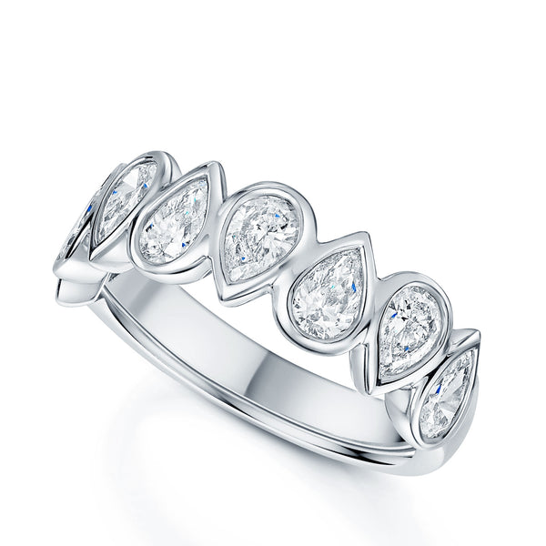 Berry's Platinum Pear Cut Half Eternity Ring - Berry's Jewellers
