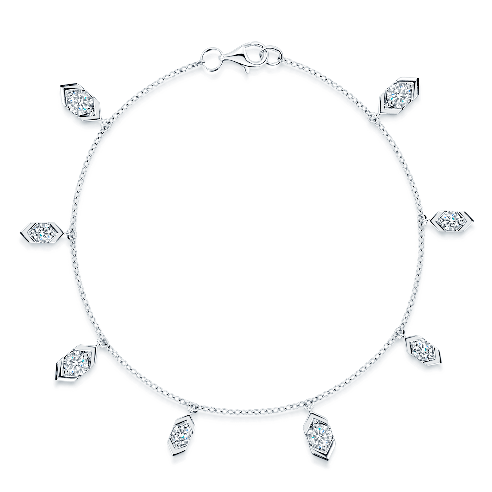 Nouveau Collection 18ct White Gold Diamond Fancy Bracelet