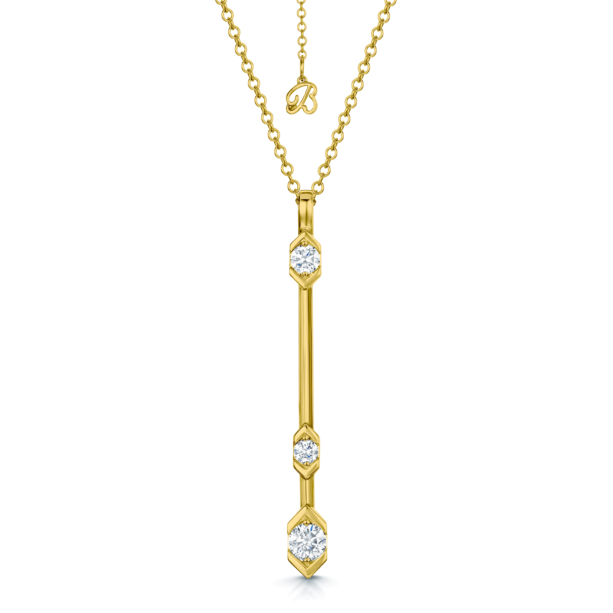 Nouveau Collection 18ct Yellow Gold Diamond Fancy Drop Pendant