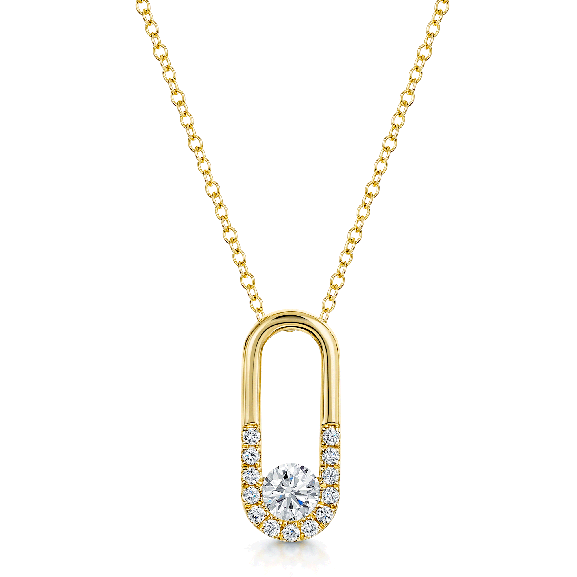 Verve Collection 18ct Yellow Gold GIA Certificated Diamond Loop Pendant