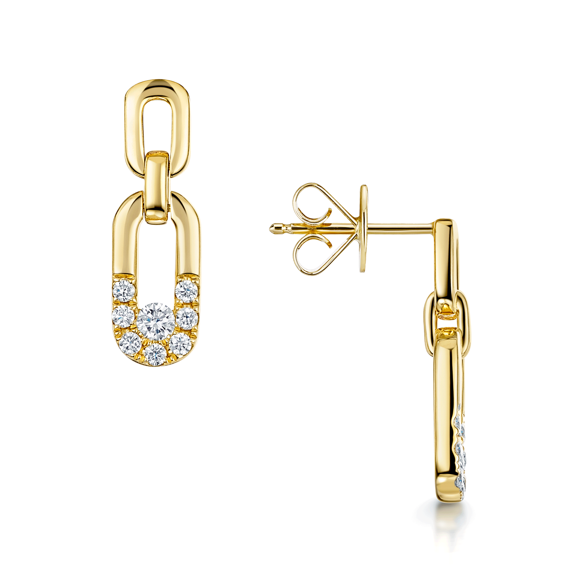 Verve Collection 18ct Yellow Gold Diamond Set Drop Earrings