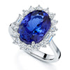 Berry's Platinum Oval Shaped Tanzanite and Diamond Cluster Ring - Berry's Jewellers