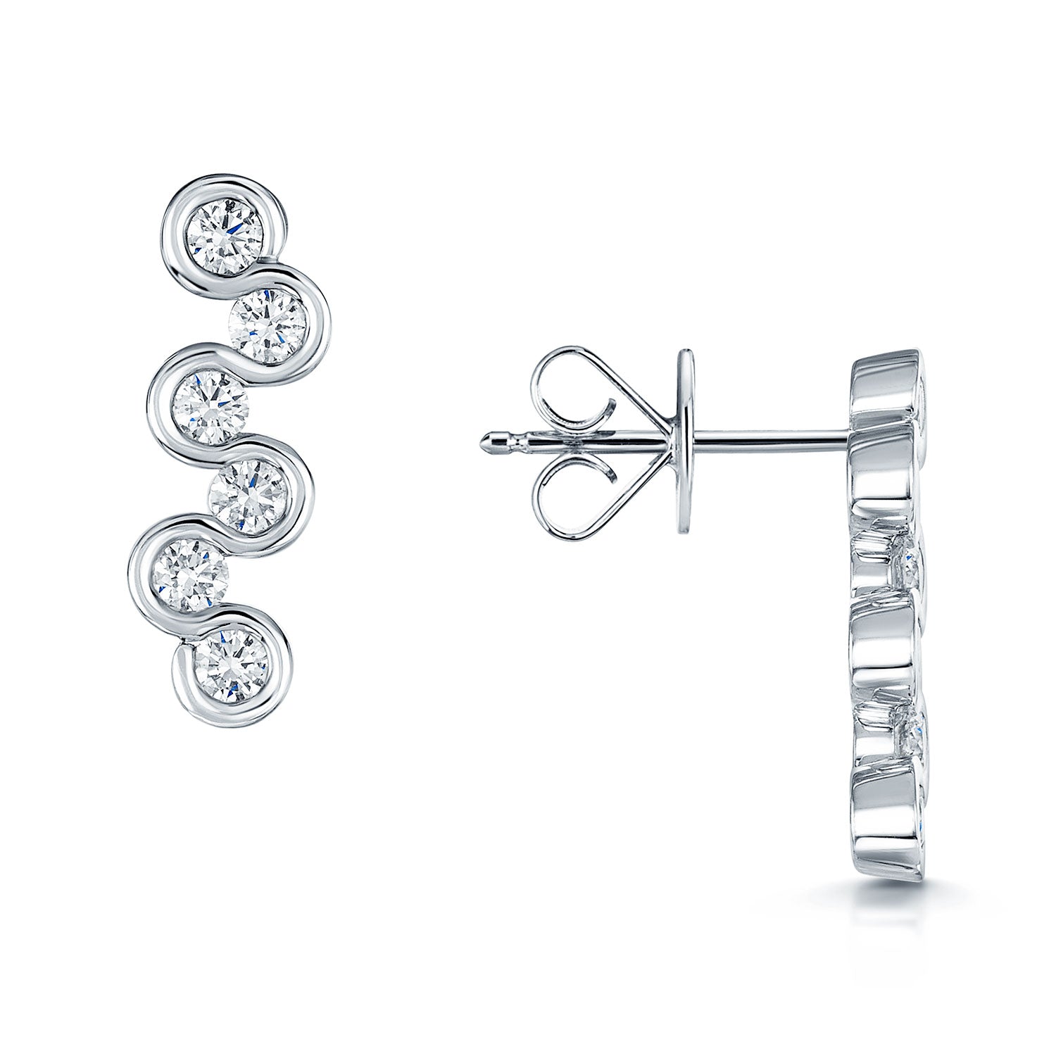 Berry's 18ct White Gold Fancy Diamond Drop Earrings - Berry's Jewellers