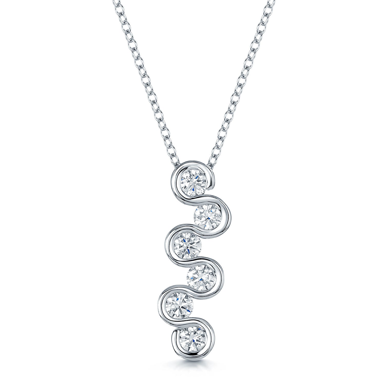 Berry's 18ct White Gold Fancy Diamond Drop Pendant - Berry's Jewellers