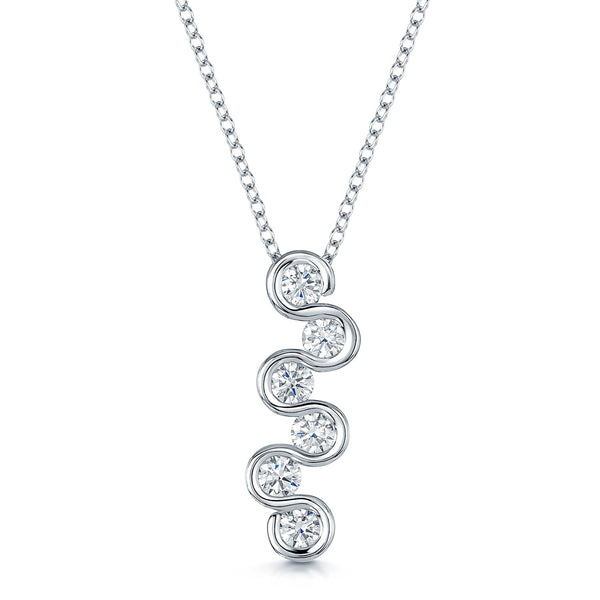 Berry's 18ct White Gold Fancy Diamond Drop Pendant - Berry's Jewellers