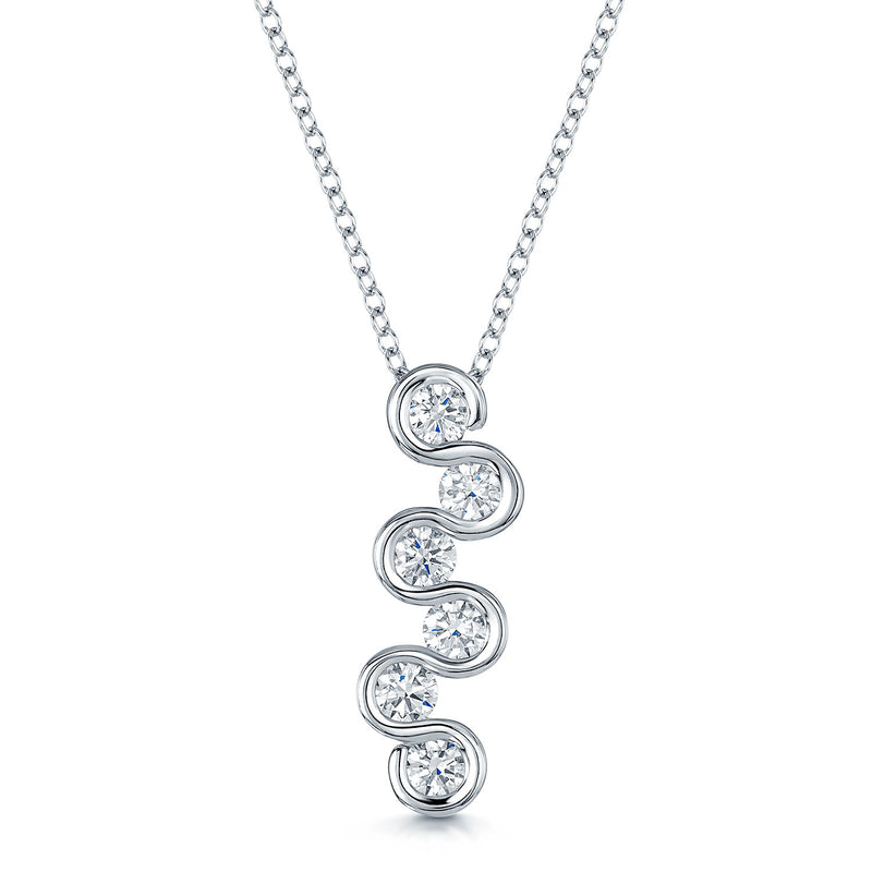 Berry's 18ct White Gold Fancy Diamond Drop Pendant - Berry's Jewellers