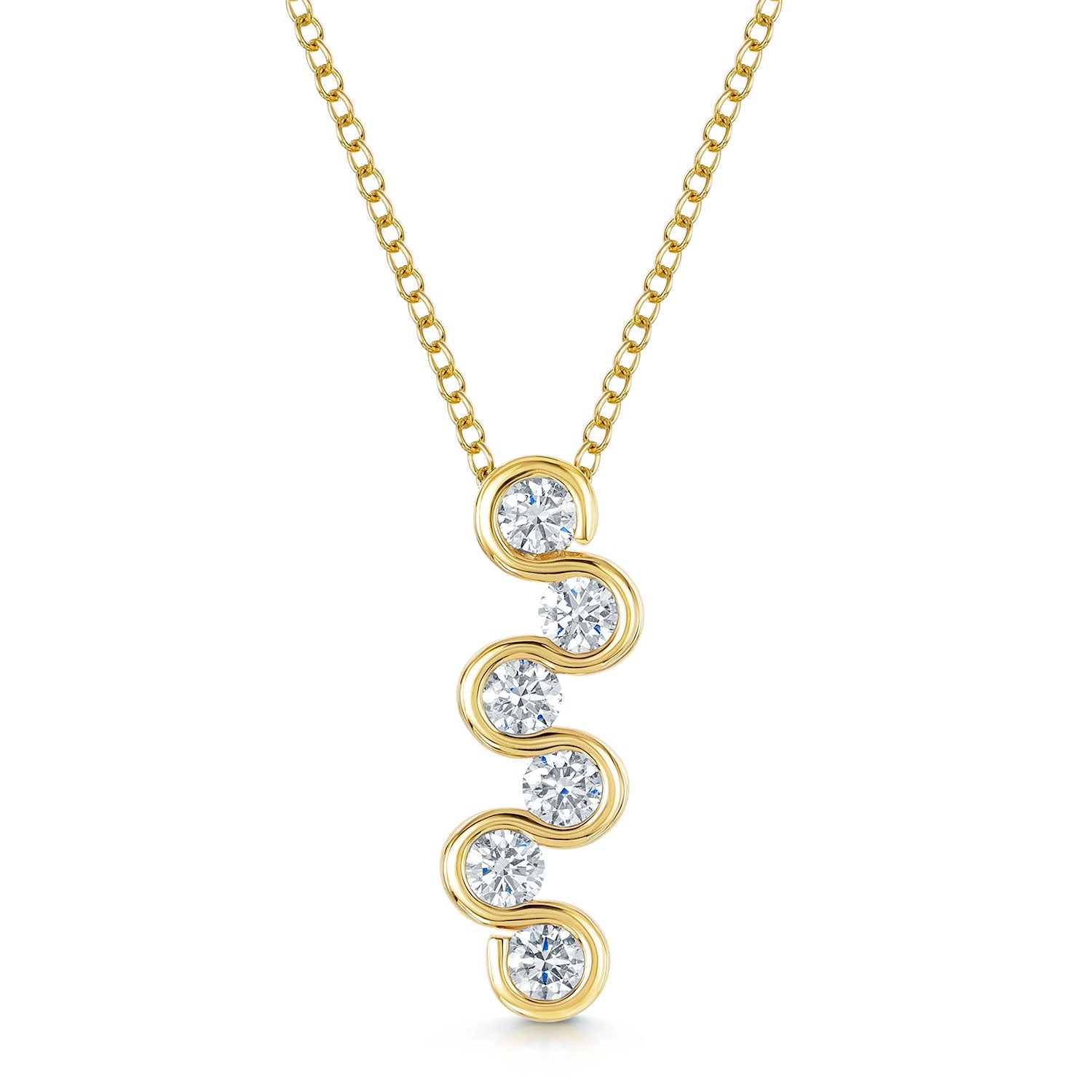 Berry's 18ct Yellow Gold Fancy Diamond Drop Pendant - Berry's Jewellers