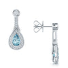 Berry's 18ct White Gold Pear Cut Aquamarine and Diamond Rub Over Set Earrings - Berry's Jewellers