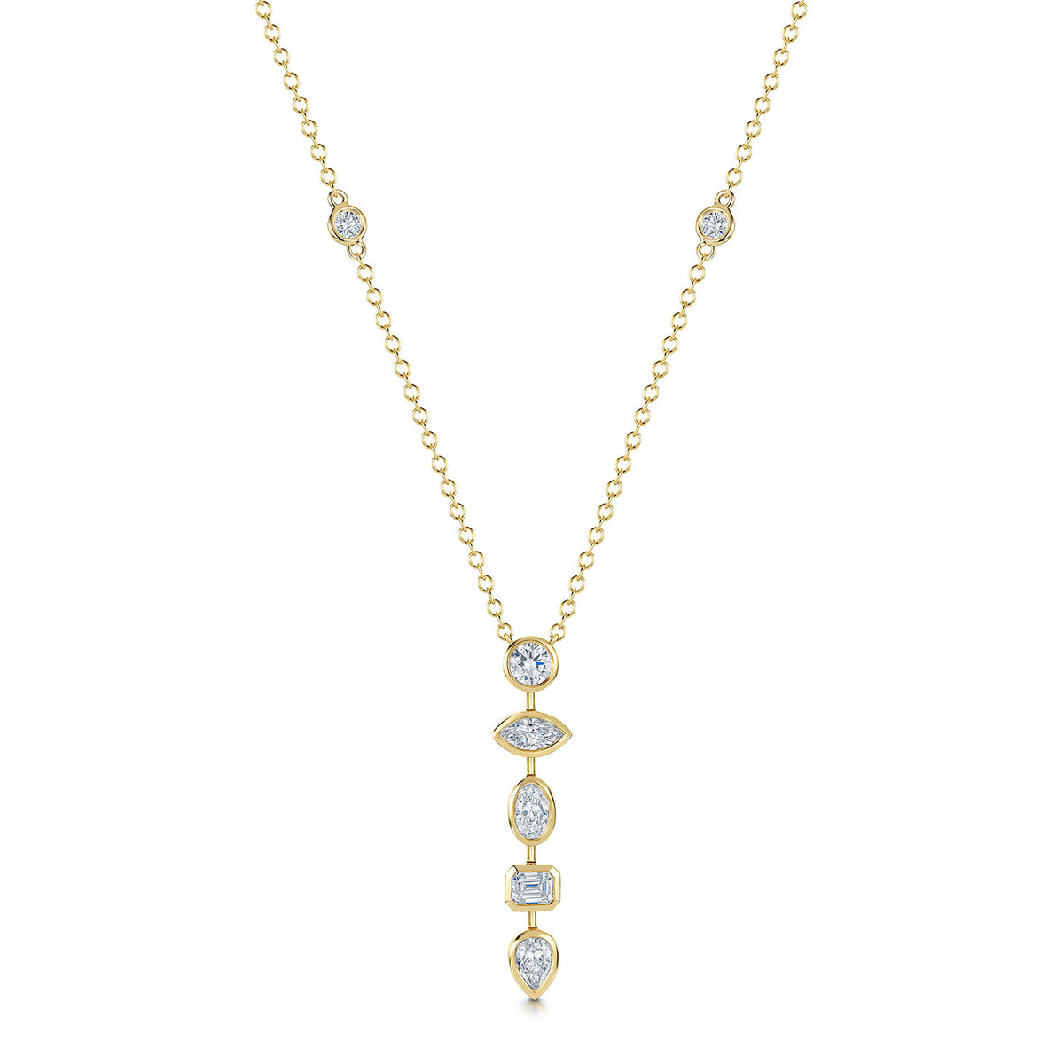 Berry's 18ct Yellow Gold Mixed Cut Diamond Drop Pendant - Berry's Jewellers